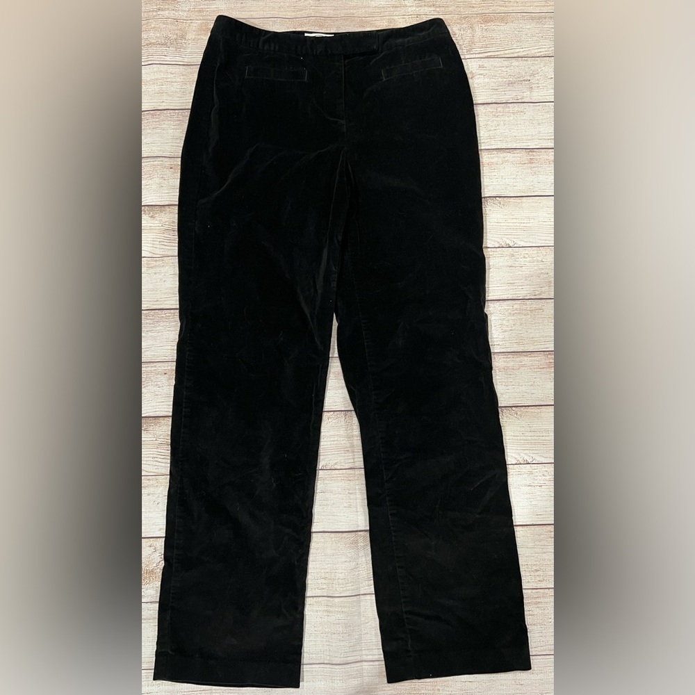 Talbots Black Velour Pants With Stretch Size 10